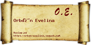 Orbán Evelina névjegykártya